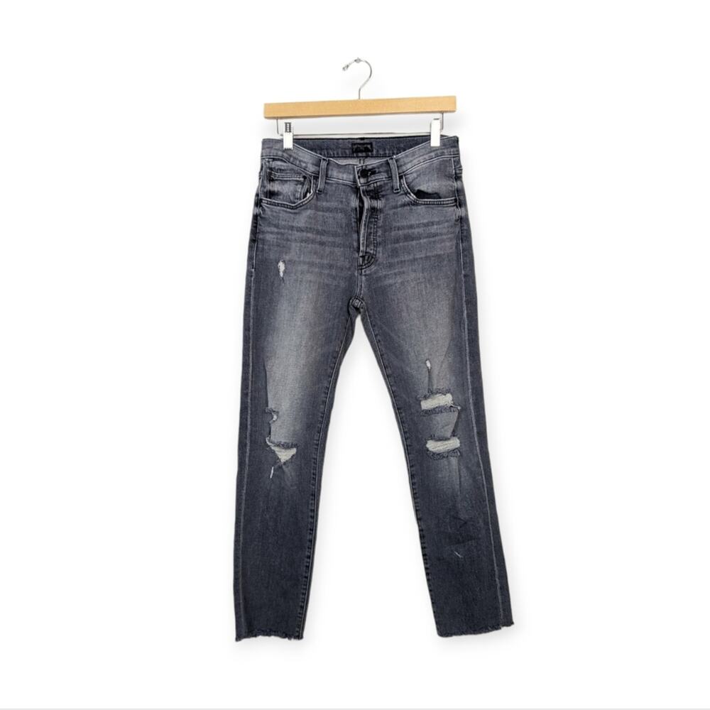 Mother The Scrapper Jeans 26 Fray Cuff Ankle High Rise Denim